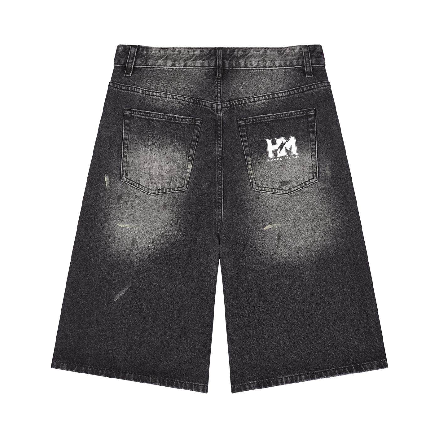 havoc moto washed jean shorts (ADULT)