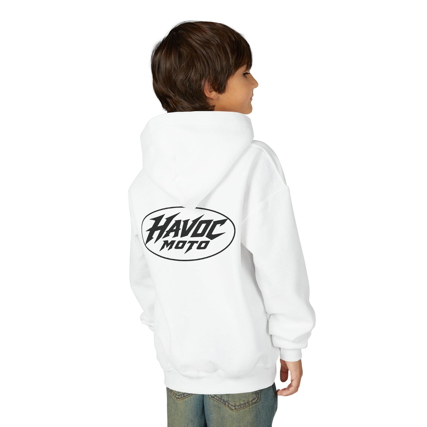 Havoc moto heavy white hoodie