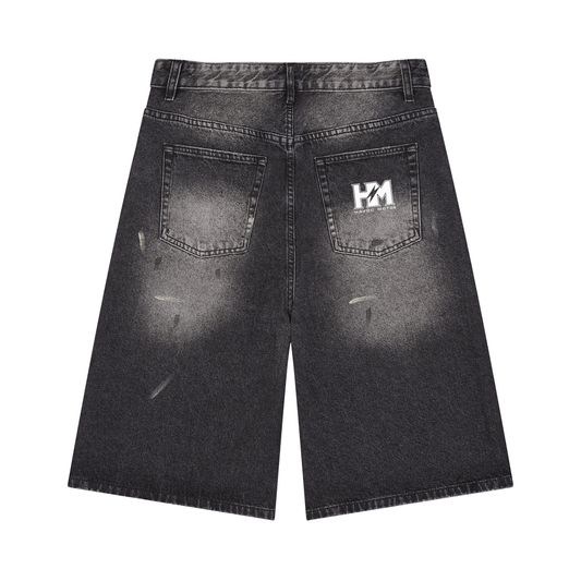 havoc moto washed jean shorts (ADULT)