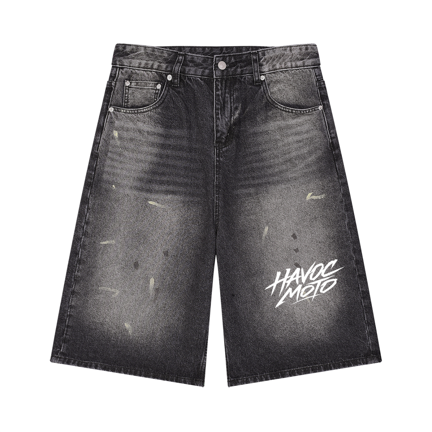 havoc moto washed jean shorts (ADULT)