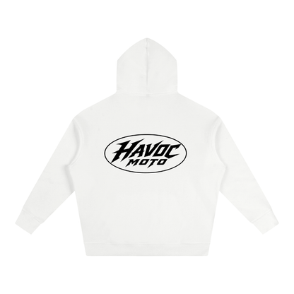 havoc moto heavy white hoodie (ADULT)