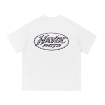 havoc moto white sketched tee