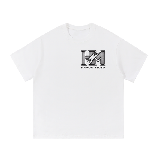 havoc moto white sketched tee